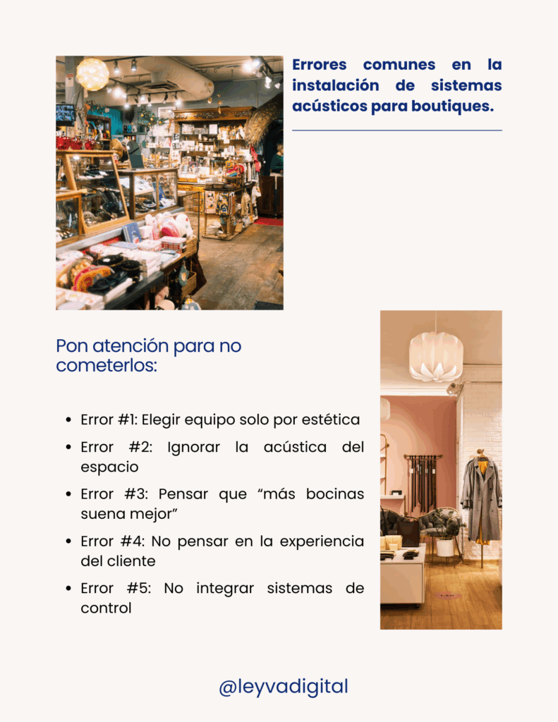 Instalación de sistemas acústicos para boutiques